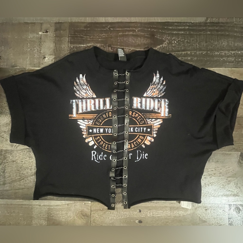 Forever 21 Thrill Rider Wings Born For Speed New York City Ride Or Die T-shirt S